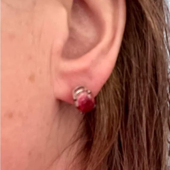 Natural Rhodonite Sterling Silver Studs - Picture 4 of 4